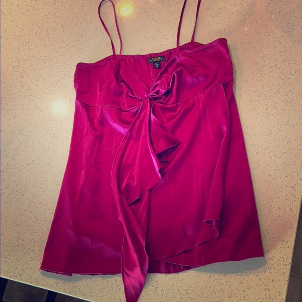 95% silk magenta tank